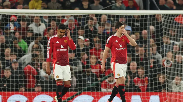 Harry Maguire e Casemiro pelo Manchester United