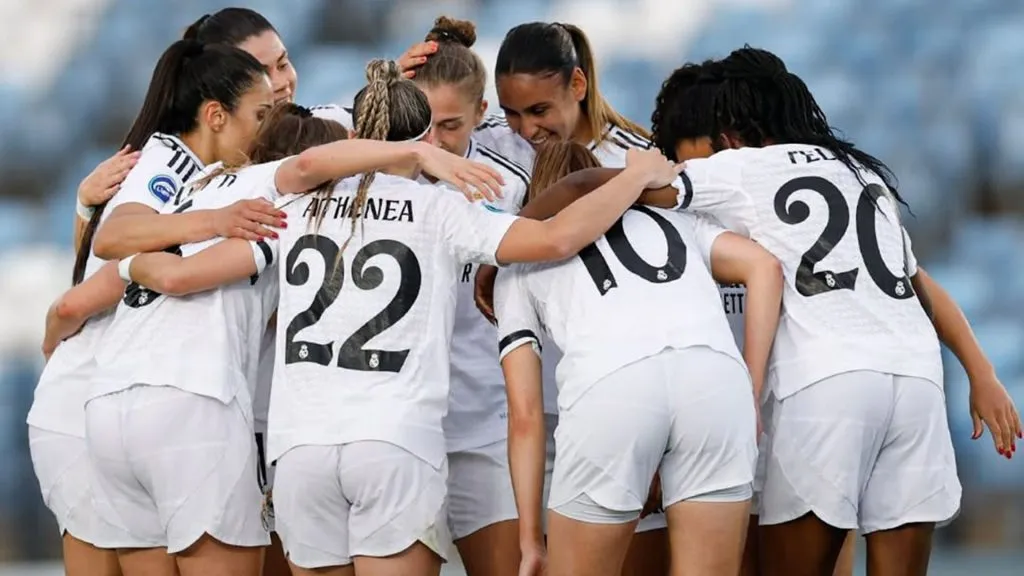 Jogadoras do Real Madrid comemoram vitória da equipe (Reprodução/Real Madrid)