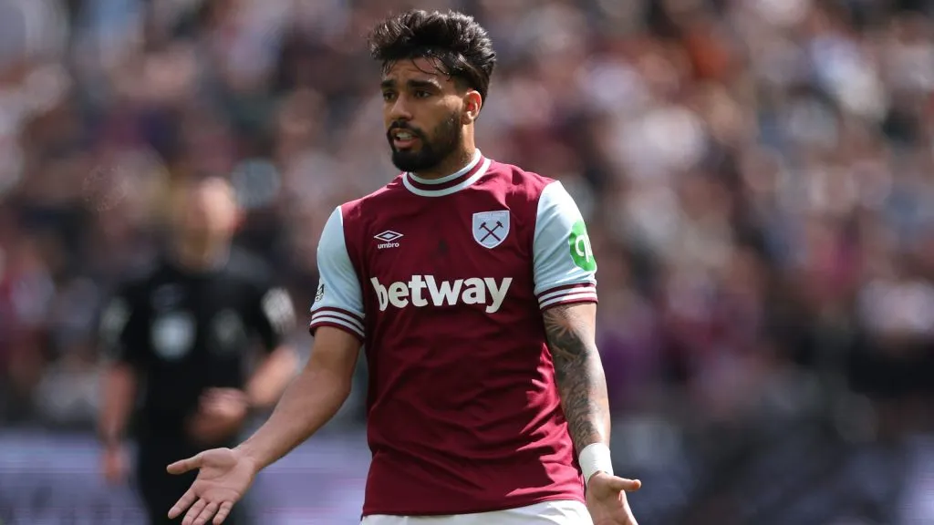 Lucas Paquetá em jogo do West Ham. Foto: Ryan Pierse/Getty Images