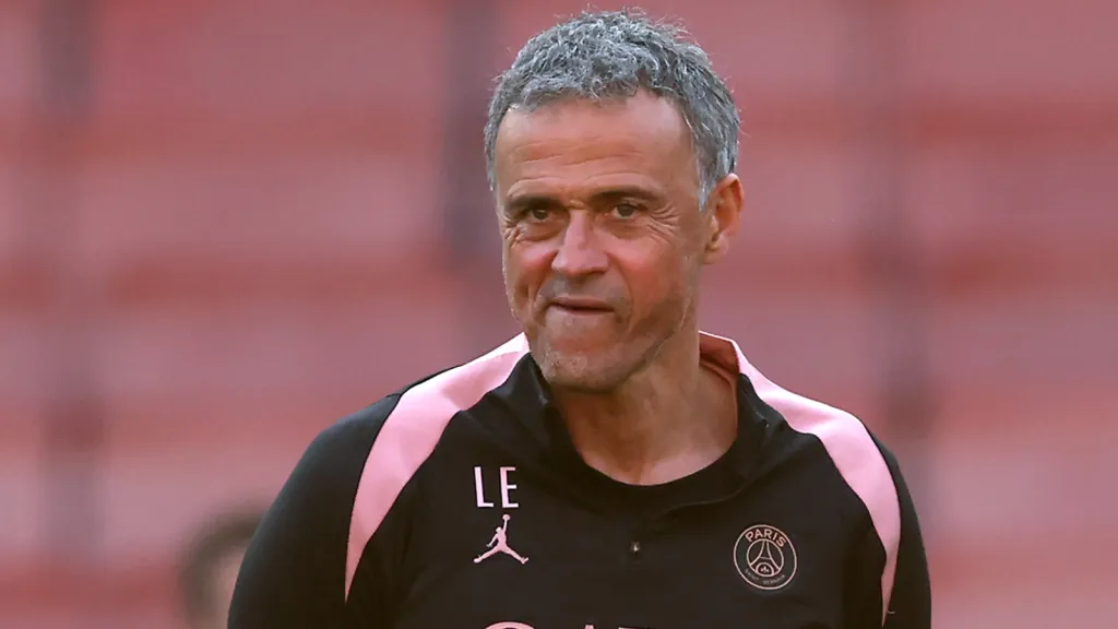 Luis Enrique durante treino do PSG (Photo by Alex Davidson/Getty Images)
