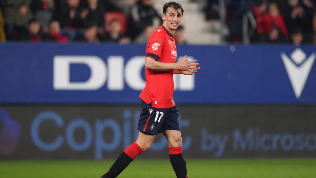 Ante Budimir em jogo do Osasuna. Foto: Juan Manuel Serrano Arce/Getty Images
