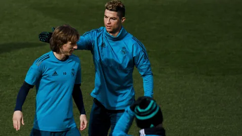 Cristiano Ronaldo e Luka Modrić juntos na época do Real Madrid. Foto: Gonzalo Arroyo Moreno