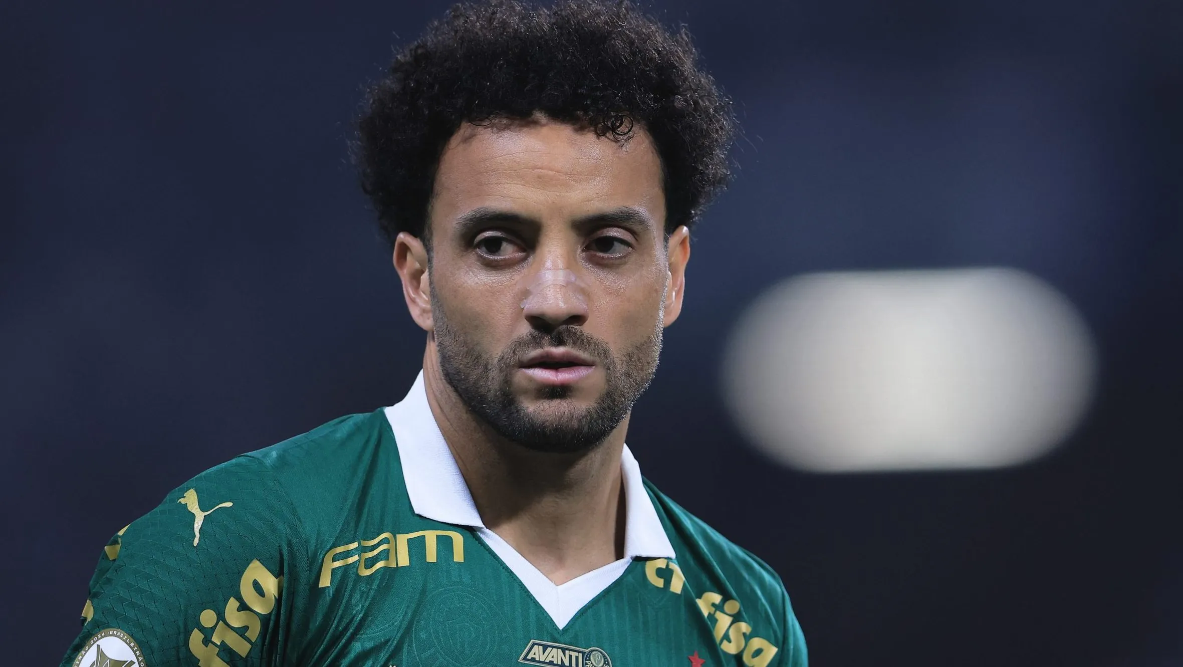 Felipe ANDERSON, em campo, com a camisa verde do Palmeiras