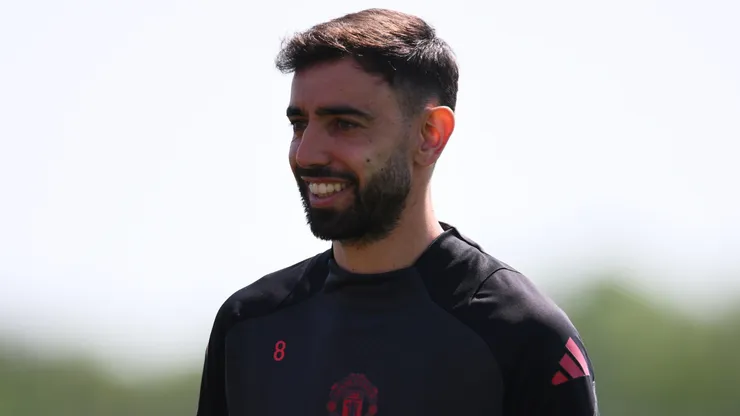 Bruno Fernandes em treino do Manchester United