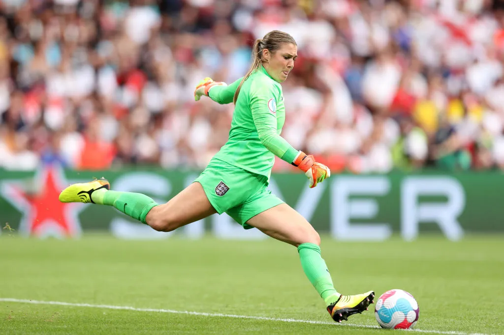 Mary Earps durante a final da Eurocopa Feminina 2022 (Photo by Naomi Baker/Getty Images)