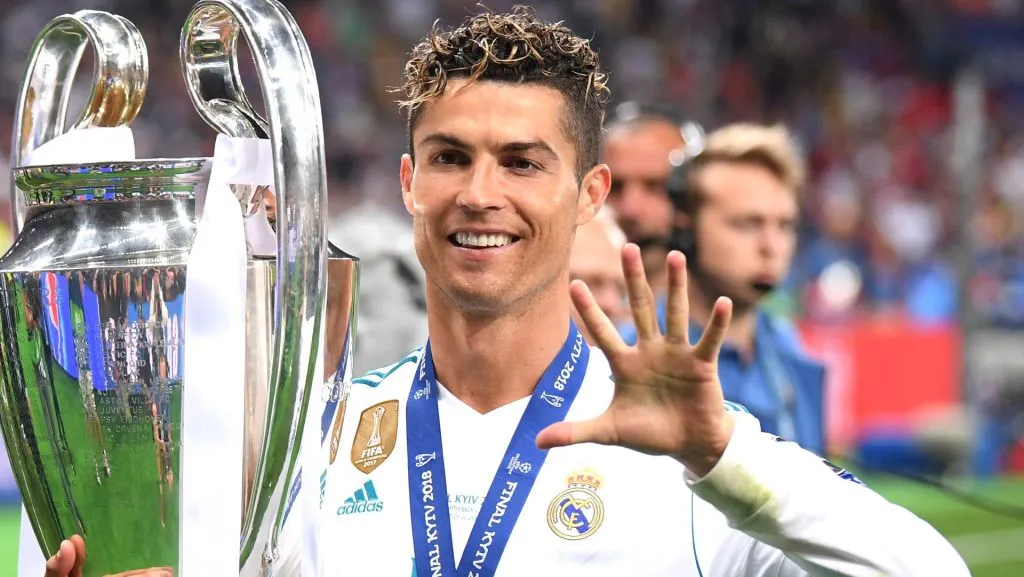 Cristiano Ronaldo, o maior artilheiro do Mundial, nos tempos de Real Madrid (Photo by Laurence Griffiths/Getty Images)
