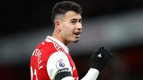 Gabriel Martinelli, do Arsenal e alvo do Barcelona (Photo by Alex Pantling/Getty Images)