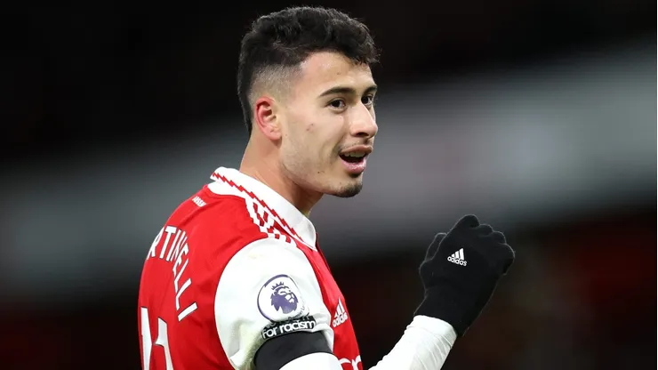 Gabriel Martinelli, do Arsenal e alvo do Barcelona (Photo by Alex Pantling/Getty Images)