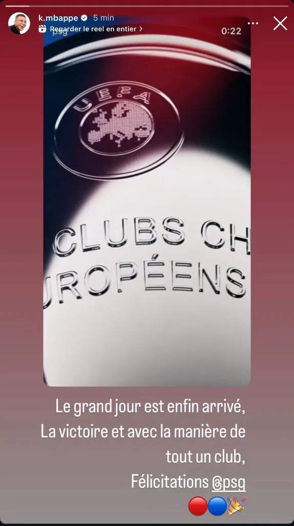 Mbappé via Instagram