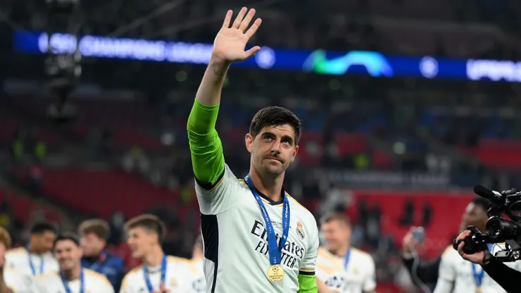 Thibaut Courtois após o título da Champions League pelo Real Madrid