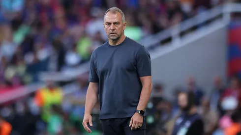 Hansi Flick em partida do Barcelona