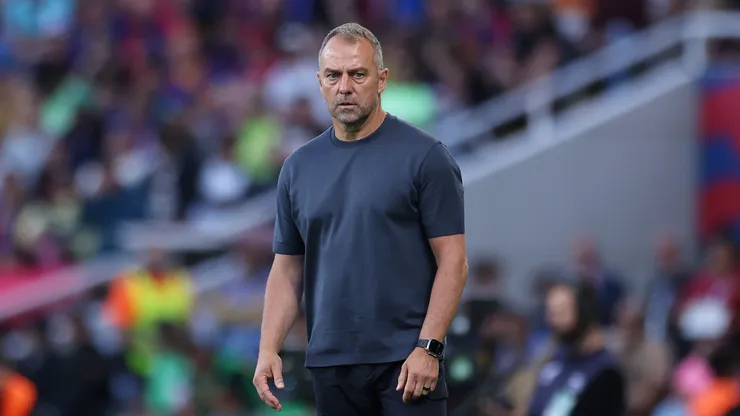 Hansi Flick em partida do Barcelona