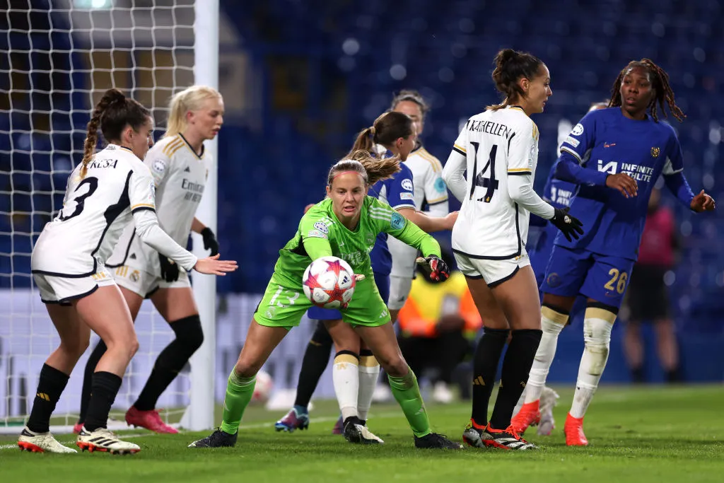 Mylene Chavas atuando pelo Real Madrid (Photo by Alex Pantling/Getty Images)