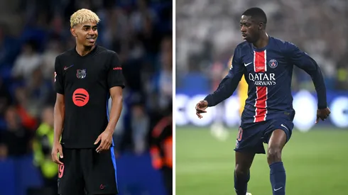 Foto Lamine Yamal: David Ramos/Getty Images e Foto Dembélé: Stu Forster/Getty Images