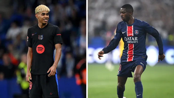 Foto Lamine Yamal: David Ramos/Getty Images e Foto Dembélé: Stu Forster/Getty Images