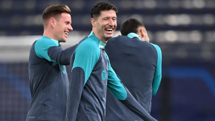 Ter Stegen e Lewandowski juntos no Barcelona. Foto: Stuart Franklin