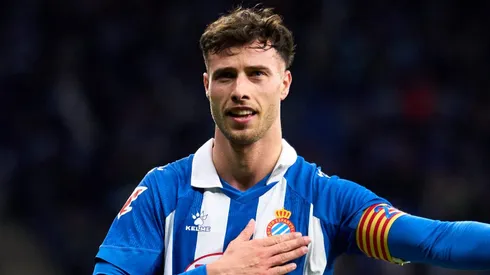 Javi Puado do RCD Espanyol . (Photo by Alex Caparros/Getty Images)