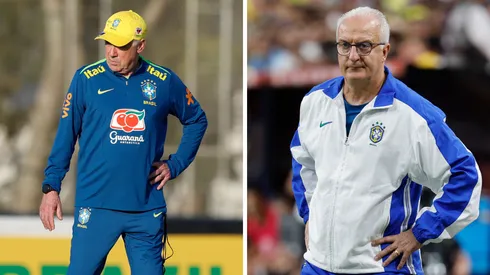 Foto Ancelotti: Miguel Schincariol/Getty Images e Foto Dorival: Kevork Djansezian/Getty Images