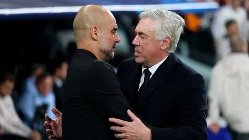 Pep Guardiola e Carlo Ancelotti em partida pela Champions League