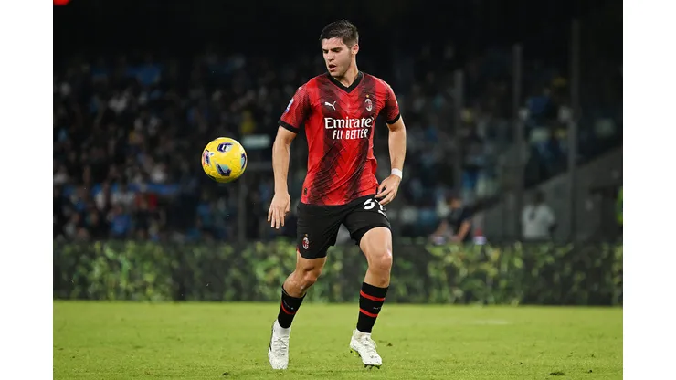 Marco Pellegrino no único jogo que disputou pelo Milan. Foto: Francesco Pecoraro/Getty Images