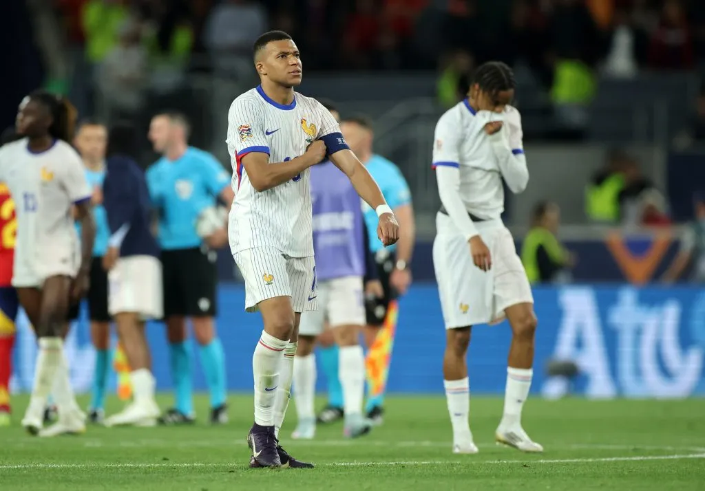 Mbappé em Espanha x França nesta quinta. (Photo by Alex Grimm/Getty Images)