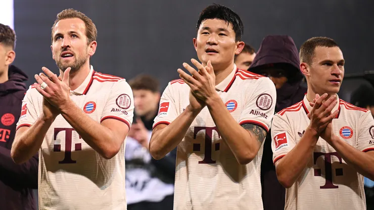 Harry Kane, Kim Min-Jae e Joshua Kimmich juntos no Bayern de Munique. Foto: Stuart Franklin