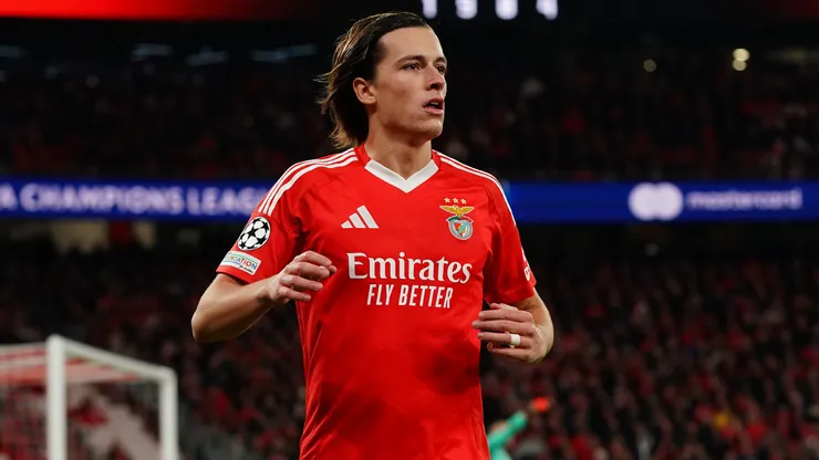 Álvaro Carreras em partida do Benfica. Getty Imagens