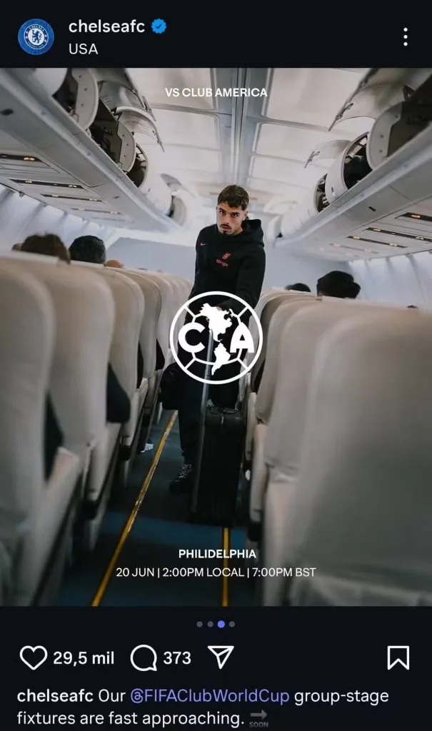 Publicação do Chelsea nas redes sociais confunde o Flamengo