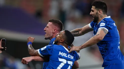 Jogadores do Al-Hilal comemorando. Foto: Yasser Bakhsh