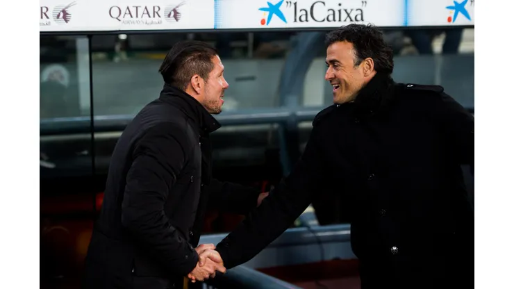 Simeone, técnico do Atlético de Madrid e Luis Enrique, treinador do PSG