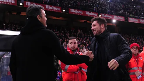 Luis Enrique e Simeone antes de jogo