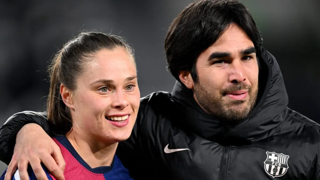 Ewa Pajor e Pere Romeu, do Barcelona Feminino