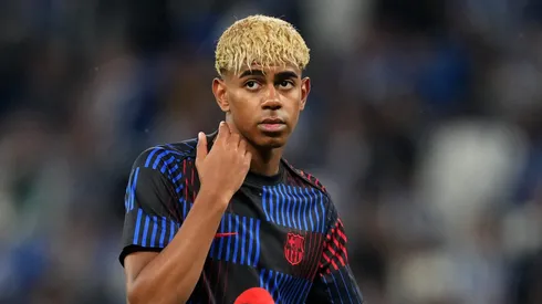 Lamine Yamal, jogador do Barcelona. (Photo by Alex Caparros/Getty Images)