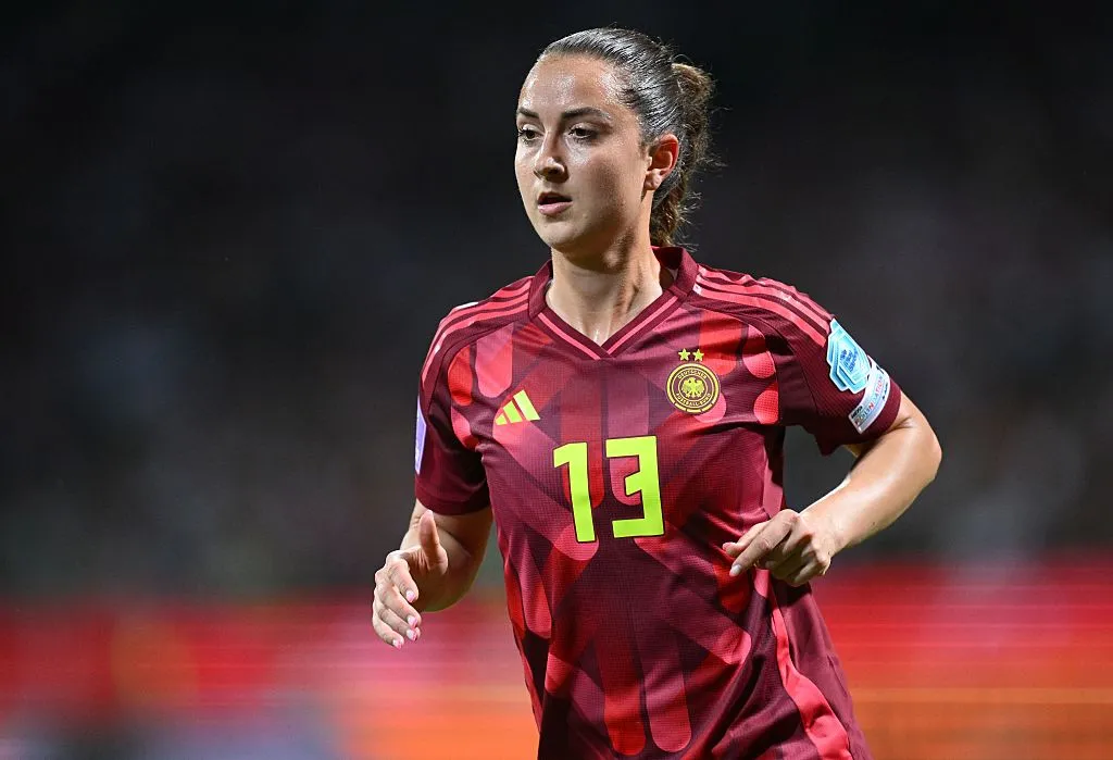 Sara Dabritz atuando pela seleção da Alemanha (Photo by Stuart Franklin/Getty Images)