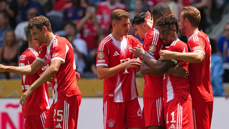 Jogadores do Bayern de Munique após gol
