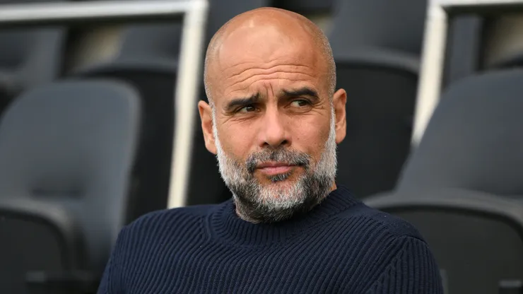 Pep Guardiola em partida do Manchester City