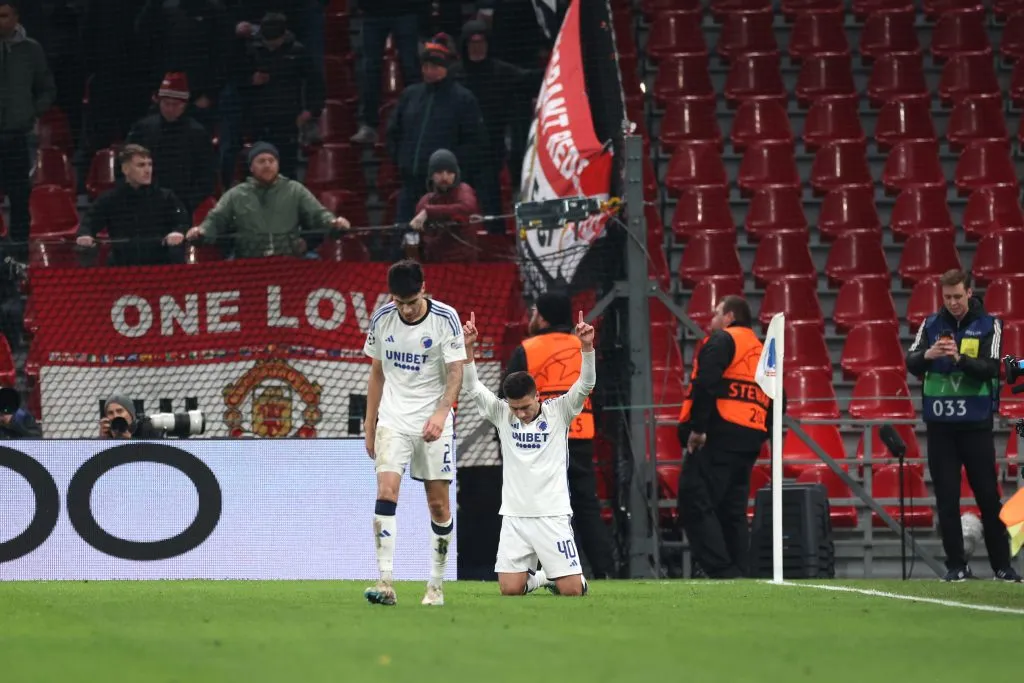 Bardghji foi importante na Champions League ao marcar um gol contra o Manchester United pela fase de grupos. A equipe dinamarquesa venceu por 4 a 3 naquela oportunidade.. (Photo by Maja Hitij/Getty Images)