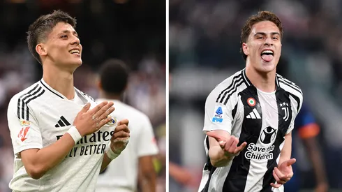 Arda Güler, jogador do Real Madrid (Photo by Denis Doyle/Getty Images) e Yildiz, da Juventus, a nova geração turca (Photo by Valerio Pennicino/Getty Images)