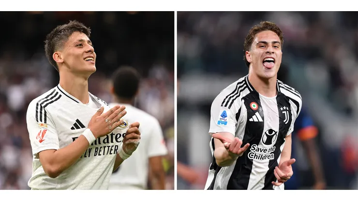 Arda Güler, jogador do Real Madrid (Photo by Denis Doyle/Getty Images) e Yildiz, da Juventus, a nova geração turca (Photo by Valerio Pennicino/Getty Images)