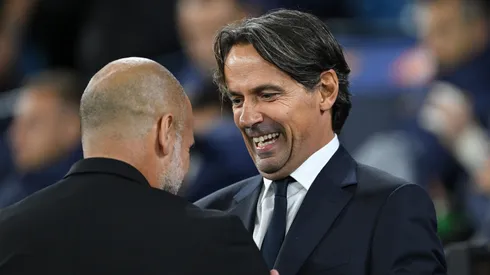 Simone Inzaghi e Pep Guardiola antes de partida