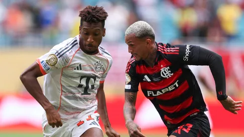 Coman, do Bayern, se lesiona contra o Flamengo e vira dúvida no Mundial de Clubes. (Megan Briggs/Getty Images)