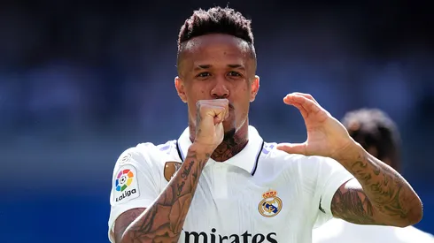 Éder Militão comemora pelo Real Madrid