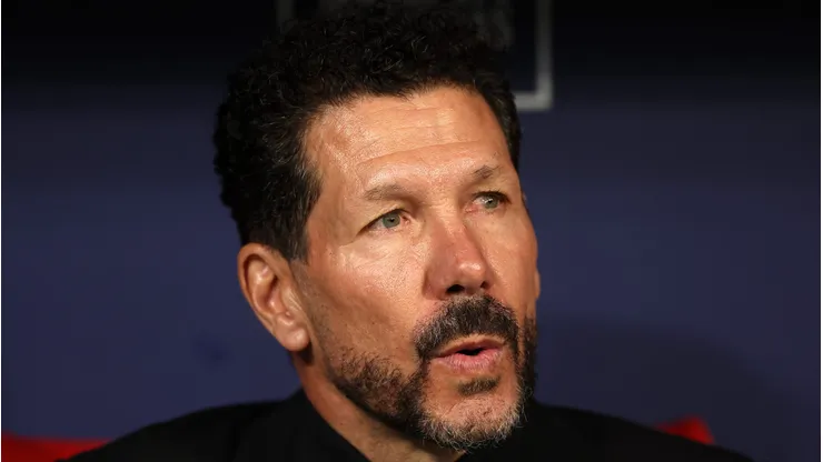 MADRID, SPAIN - MAY 10: Diego Simeone, Head Coach of Atletico de Madrid, looks on prior to the La Liga EA Sports match between Atletico de Madrid and Real Sociedad at Riyadh Air Metropolitano on May 10, 2025 in Madrid, Spain. (Photo by Florencia Tan Jun/Getty Images)