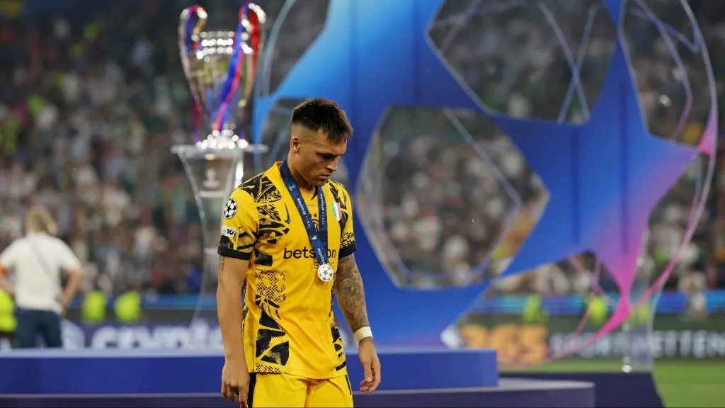 Lautaro Martínez na final da Champions League. Foto: Carl Recine/Getty Images