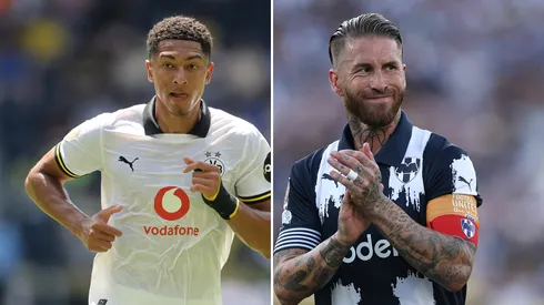 Jobe Bellingham e Sergio Ramos. Fotos: Michael Reaves e Stu Forster