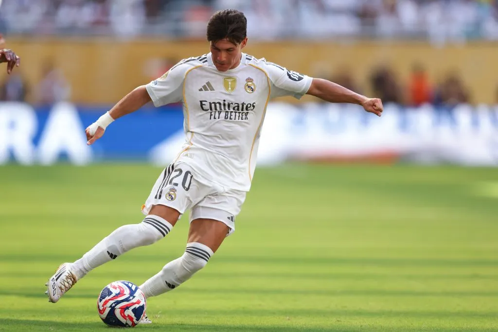 Fran García pelo Real Madrid no Mundial. (Photo by Megan Briggs/Getty Images)