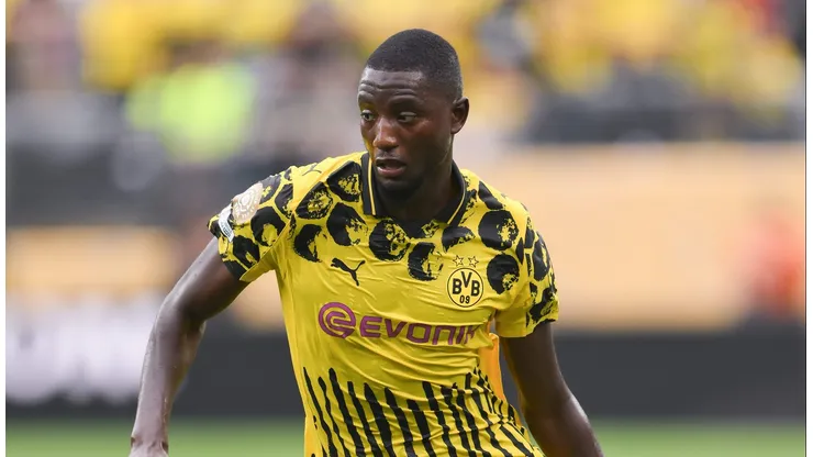 Guirassy em jogo do Borussia Dortmund no Mundial de Clubes. David Ramos/Getty Images