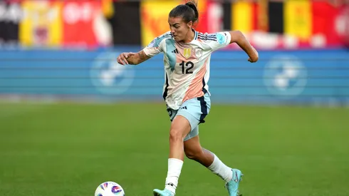 Patri Guijarro, jogadora da Espanha fala sobre o favoritismo das espanholas na Eurocopa Feminina (Photo by Alex Bierens de Haan/Getty Images)