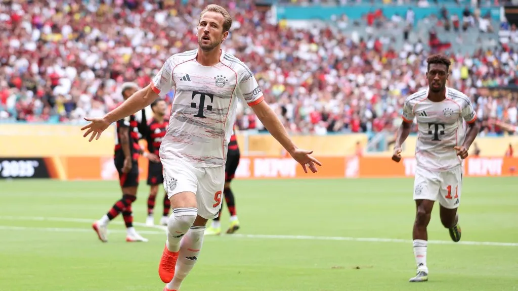 Harry Kane comemorando gol contra o Flamengo. Foto: Megan Briggs/Getty Images