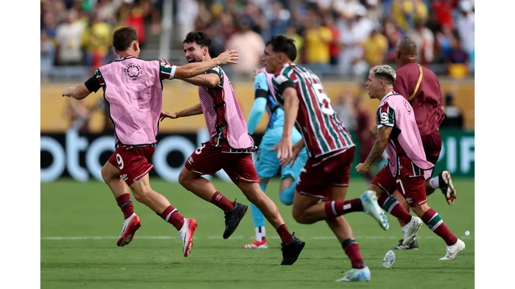 Jogadores do Fluminense comemorando. Foto: Buda Mendes/Getty Images